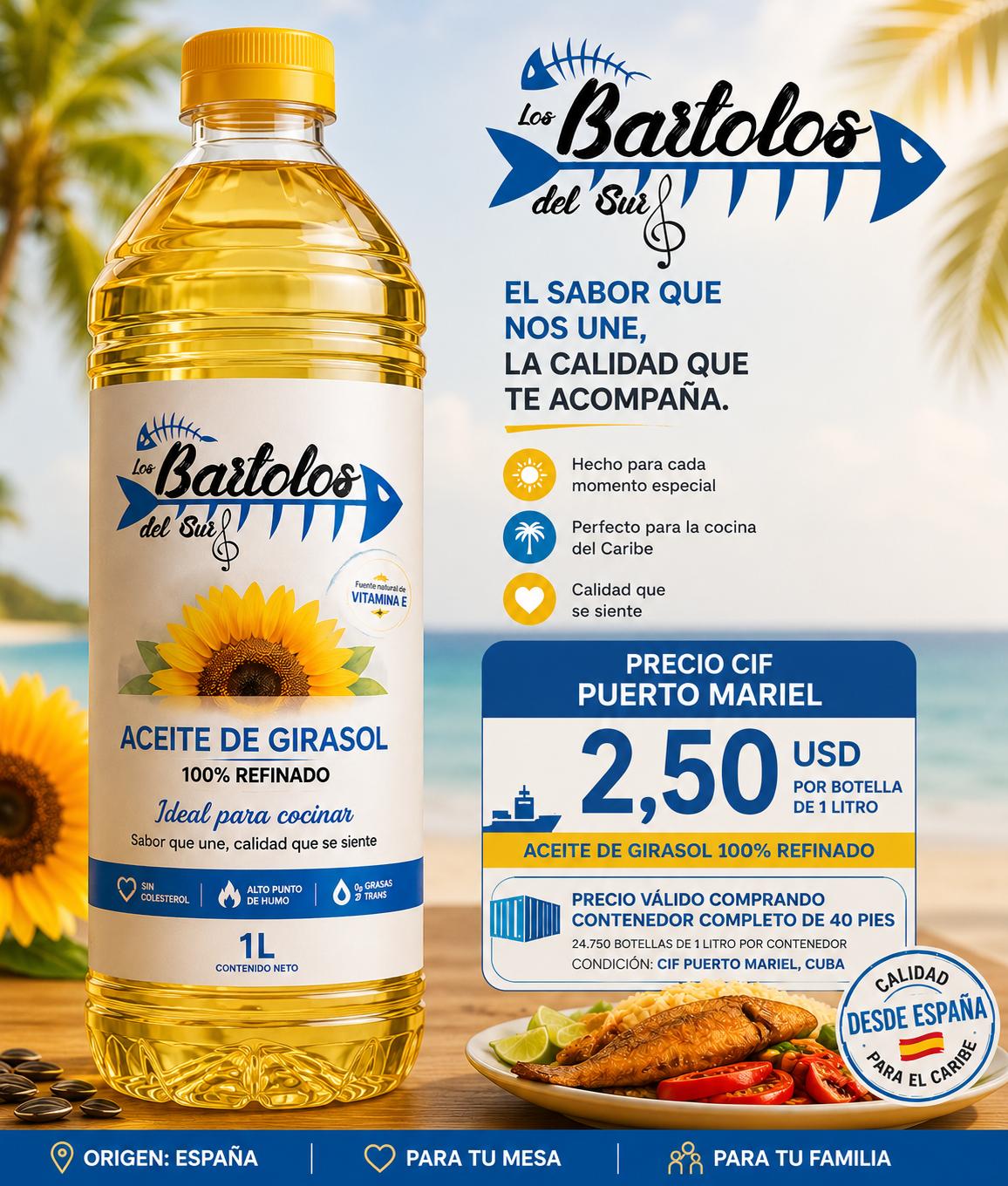 Aceite de girasol Los Bartolos