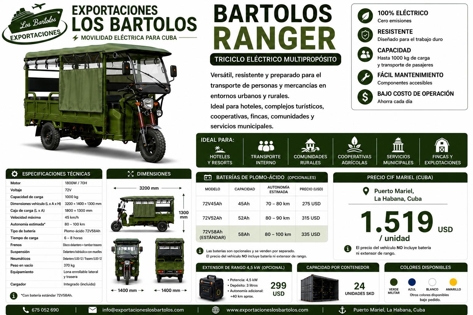 Bartolos Ranger vehículo eléctrico
